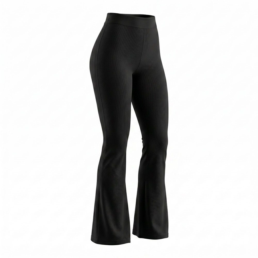 OFFLINE by Aerie Flare Leggings XS Black Ribbed High Rise‎ Pockets Athleisure